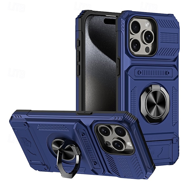  teléfono Funda Para iPhone 17 Pro Max 17 Air 16 15 14 Pro Max Plus 13 12 11 Pro Max Funda Trasera Soporte para Anillo Magnética Ranura para tarjetas Retro TPU ordenador personal