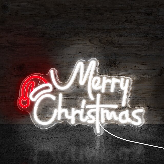Merry Christmas Neon Sign Christmas LED Sign Light with Acrylic Board