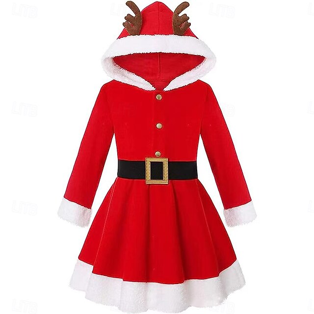 Santa Claus Mrs.Claus Dress Girls' Cosplay Costume Kid's Christmas New Year Christmas Eve Christmas Party Dress4
