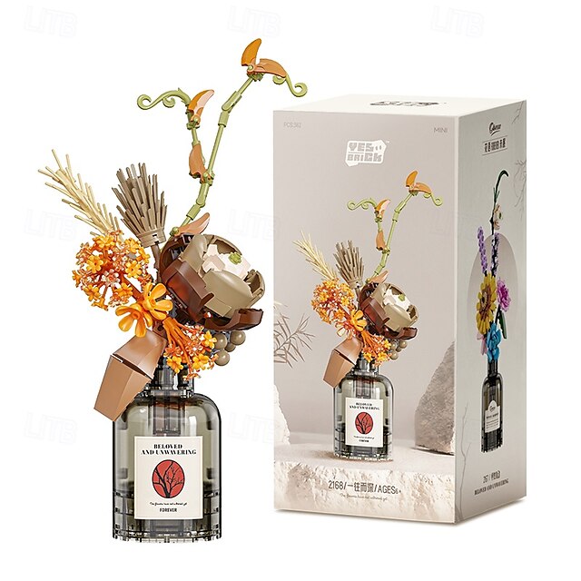  Flower Building Bouquet Set Flower Building Toys Building Blocks Flower Brick Toys Creative Project for Home Room Decor Christmas Birthday Gifts