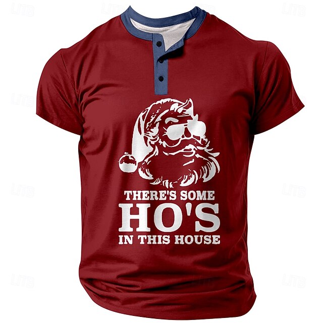 Santa Claus Fashion Outdoor Athleisure Men's 3D Print T shirt Tee