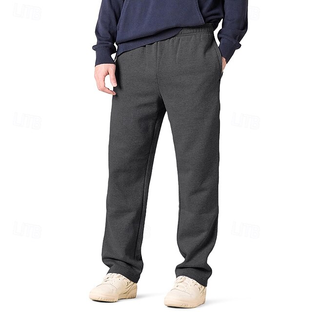  Voor heren Joggingbroeken Fleece broek Jogger Broek Joggingbroek met rechte pijpen Zak Elastische taille Recht been Effen Kleur Effen Warm Ademend Volledige lengte Buiten Huis Casual / sportief