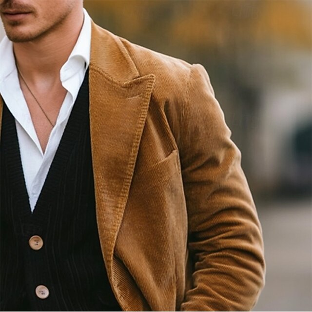 Men's Casual Jacket Blazer Jacket Blazer Carnival School Formal Pocket