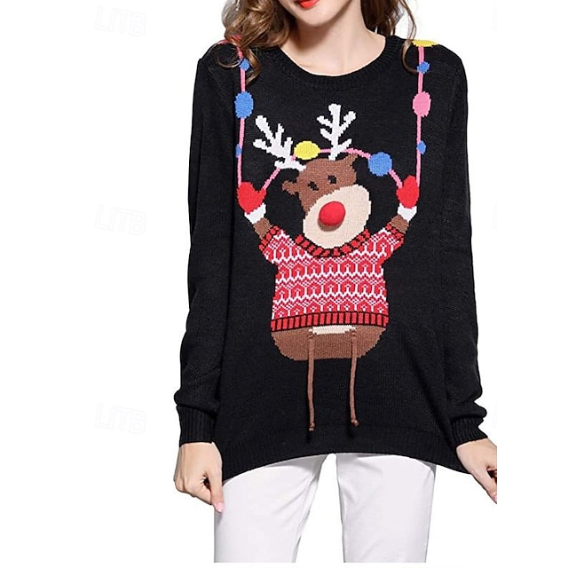 Anime 3D Bisschop Ugly Christmas-trui / sweatshirt Sweatshirt Lelijke kersttrui Rendier Grappig voor Dames Volwassenen 3D afdrukken  voor Kerstmis Carnaval Feest Casual / Dagelijks