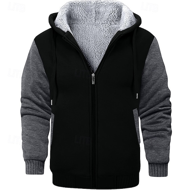  Per uomo Felpa con cappuccio Felpa con cappuccio a zip intera Felpa con cappuccio in pile Rosso bordeaux Nero Rosso Blu marino Grigio chiaro Con cappuccio Liscio Sportivo Giornaliero Per eventi