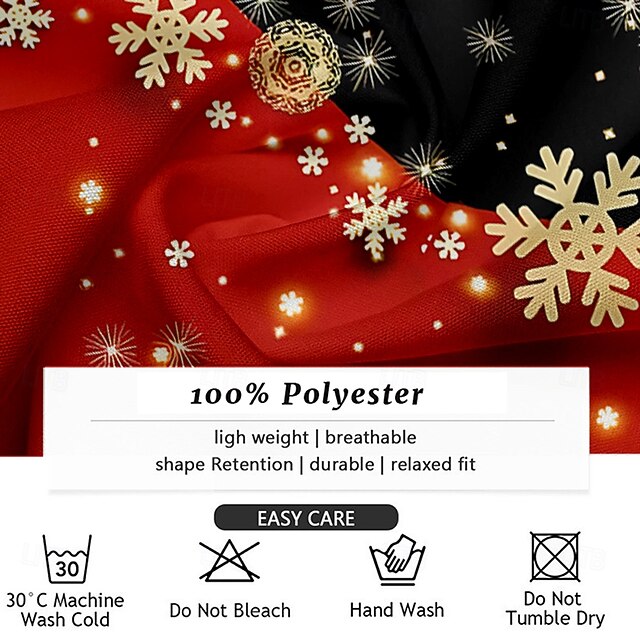 Christmas Men's Christmas Scene Printed Shirts Snowflake Casual Dress