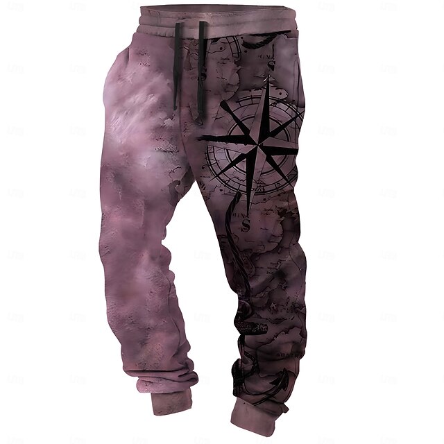Compass Vintage Casual Men's Sweatpants Joggers Pants Trousers Pocket