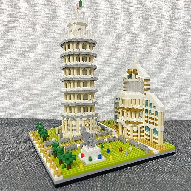  世界的に有名なランドマーク、ピサの斜塔、建築用微粒子ビルディングブロック、3次元組み立て式、教育用、教育アート、お土産、装飾品、おもちゃ、ギフト