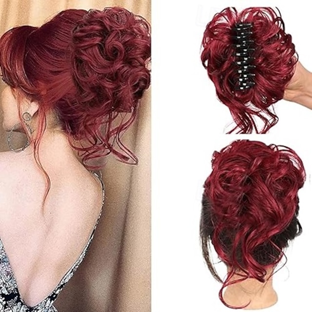  coc dezordonat bucată de păr gheare clemă chignon sintetic ciufulit updo cu virici extensii de păr coc de păr ondulat coc de păr artificial scrunchies de păr accesorii de păr pentru femei