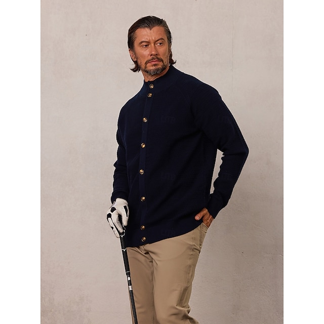  More Than Basic Golf Knit Button Up Cardigan