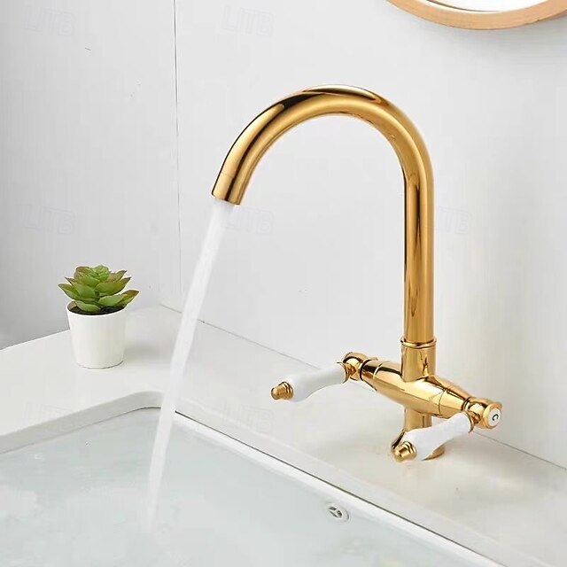 Kitchen Sink Tap Dual Control Ceramic Handle Single Lever Mixer Tap