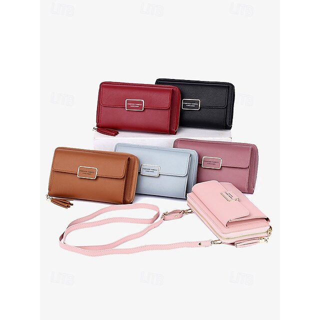 Women's Crossbody Bag Wristlet Mobile Phone Bag PU Leather Office