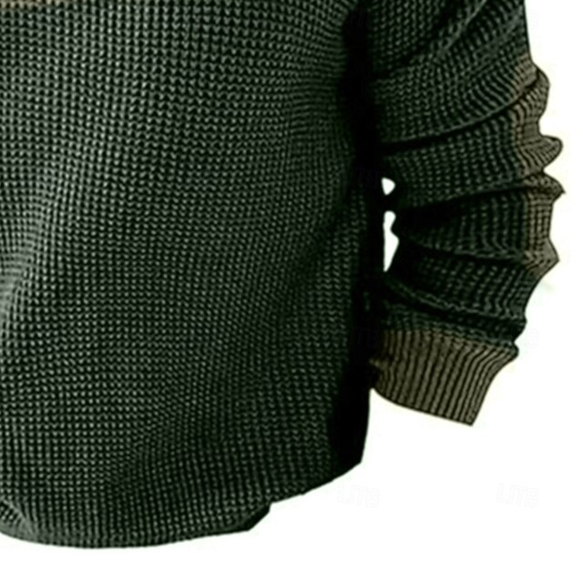 Men's Waffle Polo Shirt Polo Shirt Formal Business Quarter Zip Long