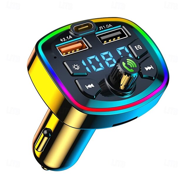  USB Car Charger Quick Charge Bluetooth 5.0 FM Transmitter USB Type C 65W Car Fast Charging Bluetooth FM Transmitter Music Player