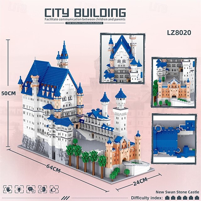Architecture Neuschwanstein Castle Micro Building Blocks Set11810PCS ...