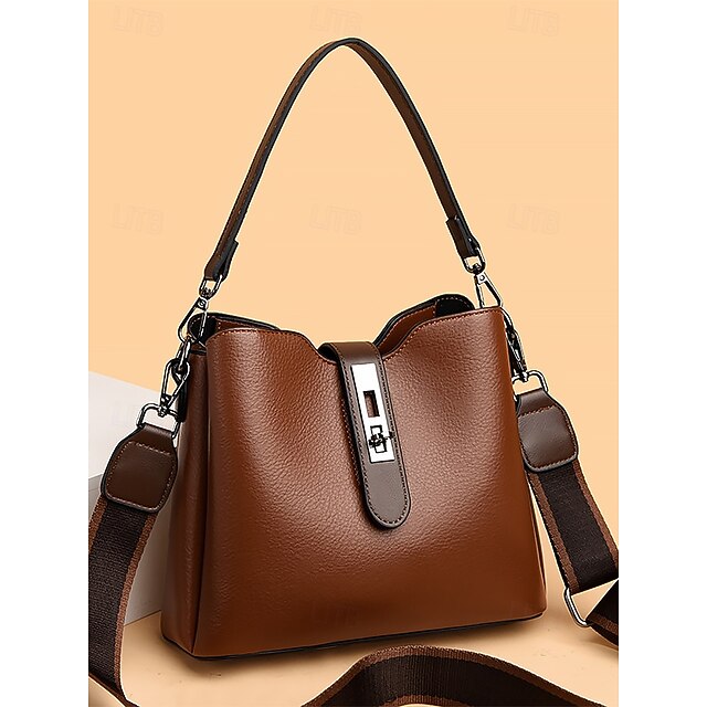 Women's Crossbody Bag Bucket Bag Shoulder Bags PU Leather Office Casual