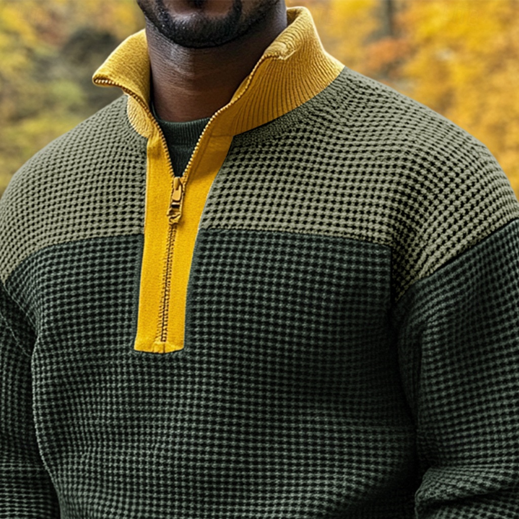 Men's Waffle Tshirt Tee Top Long Sleeve Shirt Solid Color Banded