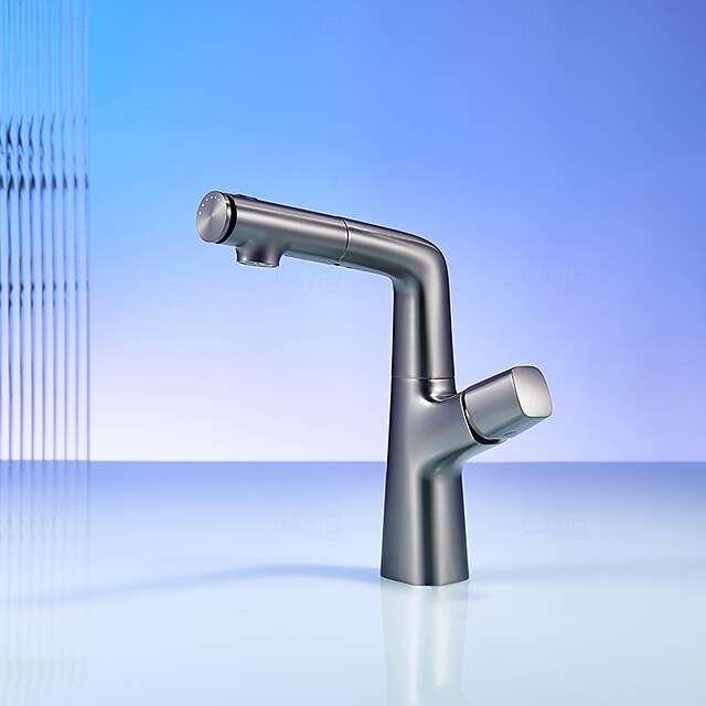 Bathroom Basin Mixer Tap Swivel Kitchen Taps Mixer with Pull Out Spray