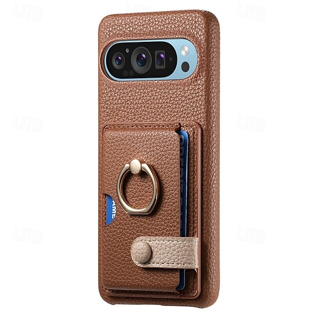  teléfono Funda Para Píxel 9 Pro Pixel 9 Pro XL Pixel 8 Pro Pixel 8 Píxel 9 Pixel 7 Pixel 7 Pro Pixel 6 Pixel 6 Pro Funda Trasera Soporte para Anillo Ranura para tarjetas Antigolpes Retro TPU Cuero de