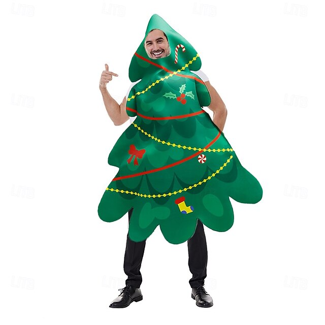 Christmas Trees Costume Men's Women's Cosplay Costume Adults Christmas New Year Christmas Eve Christmas Party Onesie4