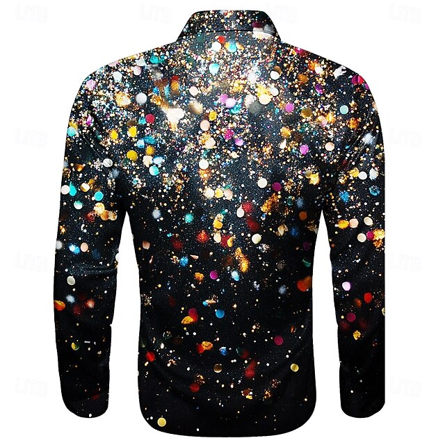 Christmas Men's Christmas Light Printed Shirts Polka Dot Ugly Fashion