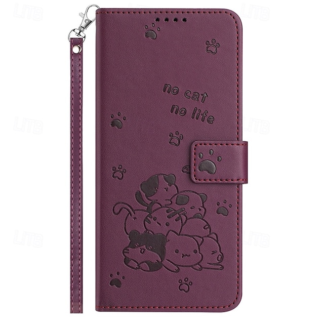  telefon Maska Pentru Google Pixel 9 Pro Pixel 9 Pro XL Pixel 8 Pro Pixel 8 Pixel 9 Pixel 7 Pixel 7 Pro Portofel Card rezista Protectie pentru intreg corpul cu curea de mână Pisica Retro TPU PU piele