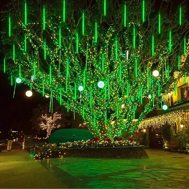 Solar outdoor meteor shower light 30cm * 8144Leds upgraded solar panel