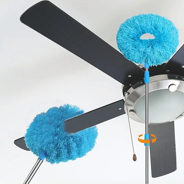 Ceiling Fan & Light Duster with Extension Pole Washable Microfiber Dust
