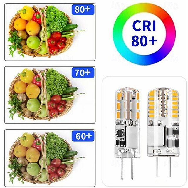 10 Pack No Flicker G4 LED Bulbs AC/DC 12V SMD3014 24/48 LEDs Silicone
