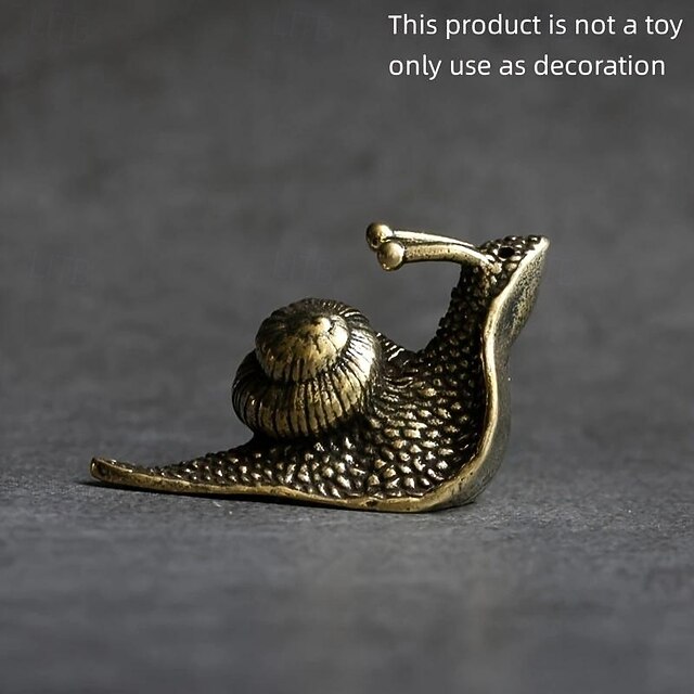 Brass Snail Animal Figurines, Retro Pure Copper Mini Snail Statue