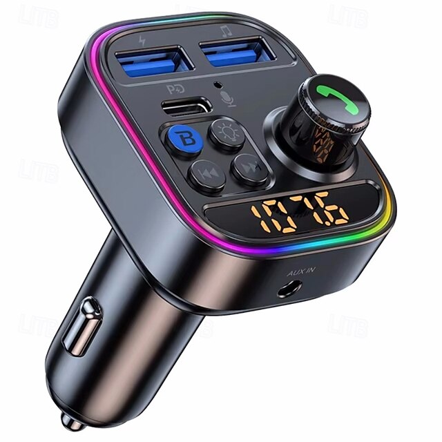  bezdrátový bluetooth adaptér do auta bluetooth 5,3 fm vysílač aux rádiový přijímač mp3 přehrávač handsfree volání typ-c usb nabíječka do auta