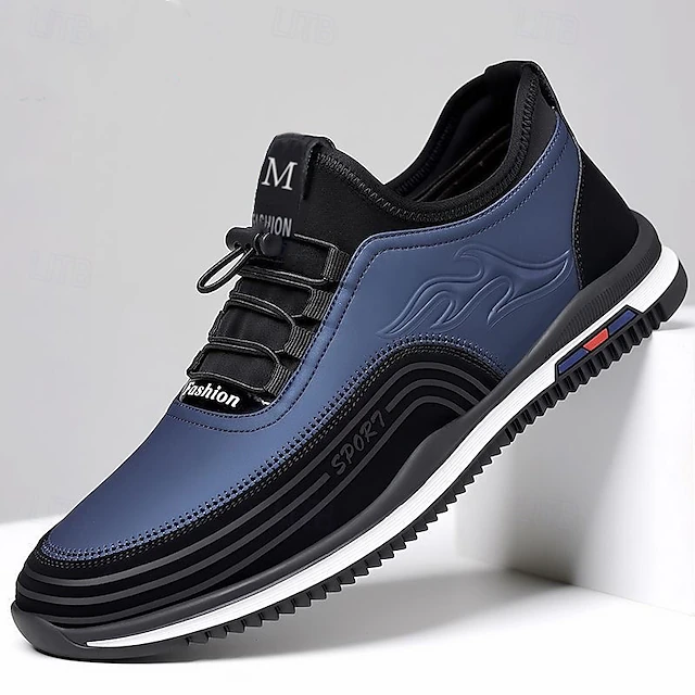 Men's Blue Athletic Sneakers - Lightweight Running Shoes with Flame Design, Comfortable Sport Trainers for Gym and Outdoor Activities 12