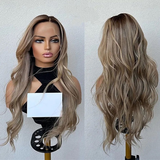  Human Hair 13x4 Lace Front Wig Free Part Brazilian Hair Wavy Multi-color Wig 130% 150% Density with Baby Hair Highlighted / Balayage Hair Glueless For Women Long Human Hair Lace Wig