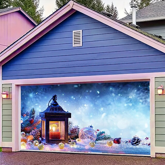 Christmas Door Decorations Outdoor Garage Door Cover Xmas Ornaments