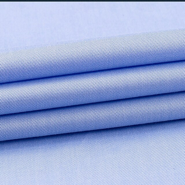 Men's Dress Shirt Button Up Shirt White Blue Long Sleeve Solid Color