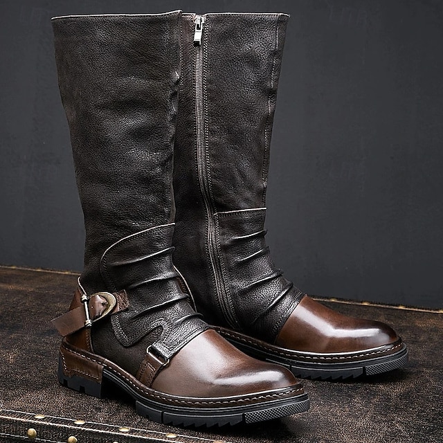  Retro Antiguo Medieval Renacimiento Zapatos bota vaquera Botas planas de jazz Feria del Renacimiento Pirata élfico Hombre Steampunk Víspera de Todos los Santos Carnaval Mascarada Rendimiento Casual
