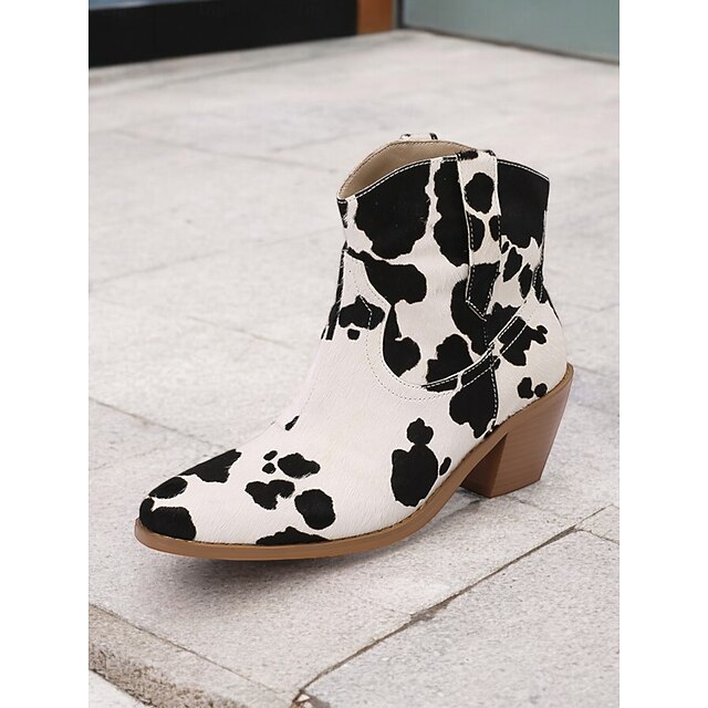 Women's Boots Cowboy Boots Retro Work Daily Animal Patterned Booties