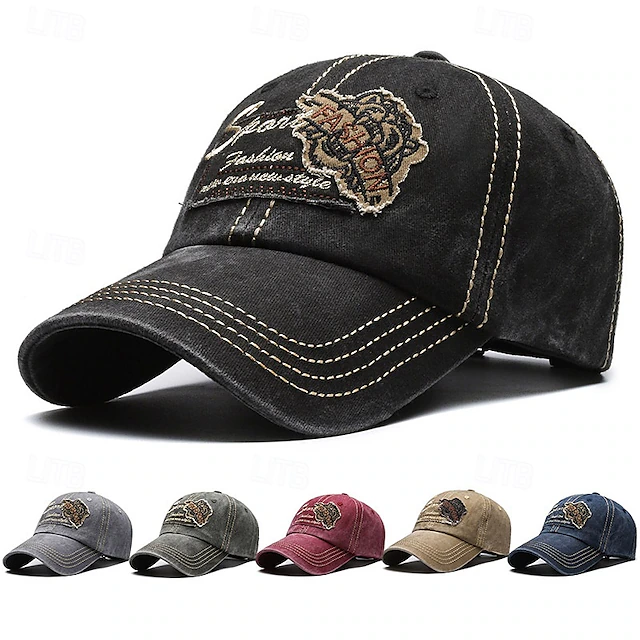 Men's Baseball Cap Sun Hat Cowboy Hat Black Red Cotton Vintage Style Fashion Daily Theme Party Quotes & Sayings Sunscreen 12