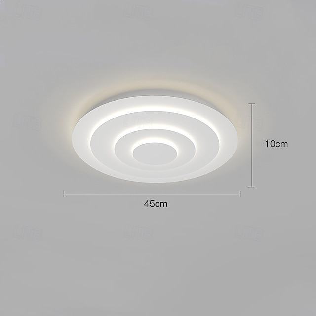  plafoniera a led con design ondulato rotondo bianco stile lampada da soffitto 45/60/78cm 36w