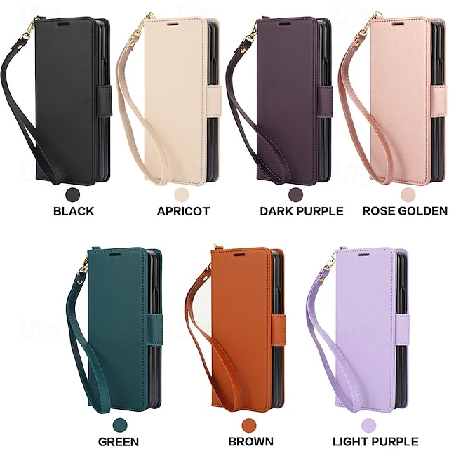 電話 ケース 用途 Zフォールド6 Z Fold 5 Z Fold 4 Z Fold 3 バックカバー スタンド付き リストストラップ付き カード挿入口 レトロ風 TPU PUレザー
