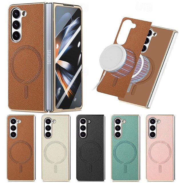  電話 ケース 用途 Zフォールド6 Z Fold 5 Z Fold 4 バックカバー スタンド付き とスクリーンプロテクター 磁石バックル レトロ風 TPU PUレザー