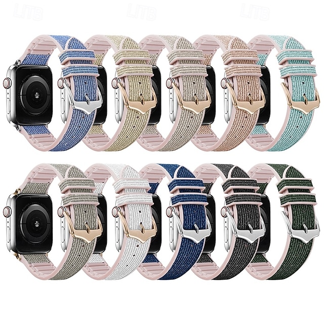  Solo Loop Kompatibilis valamivel Apple Watch óraszíj 38mm 40mm 41mm 42mm 44mm 45mm 49mm Csillogás Állítható Szilikon Csere óraszíj mert iwatch Ultra 2 Series 9 8 7 SE 6 5 4 3 2 1