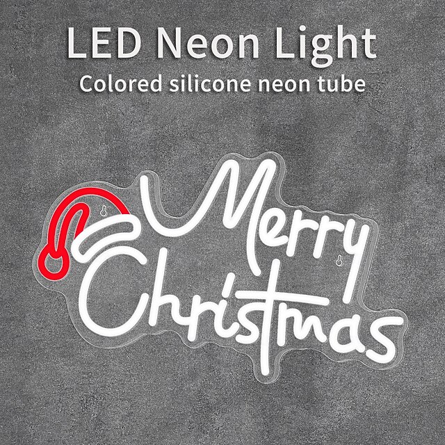 Merry Christmas Neon Sign Christmas LED Sign Light with Acrylic Board