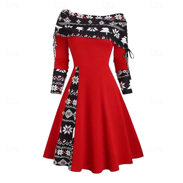  Schneeflocke Flapper Kleid Cocktailkleid Party Kleid Damen Elegant Dame Schulterfrei Erwachsene Weihnachten Neujahr Heiligabend Weihnachten Party Kleid