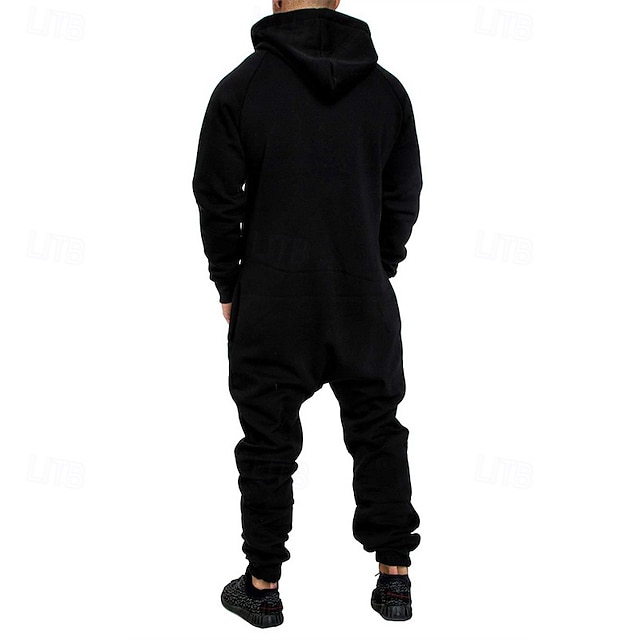 Men's Tracksuit Jumpsuit Full Zip Onepiece Casual Fall Long Sleeve