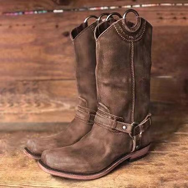  Retro Antiguo Medieval Renacimiento Zapatos bota vaquera Botas planas de jazz Feria del Renacimiento Pirata élfico Remache Hombre Mujer Pirata Steampunk Víspera de Todos los Santos Carnaval Mascarada