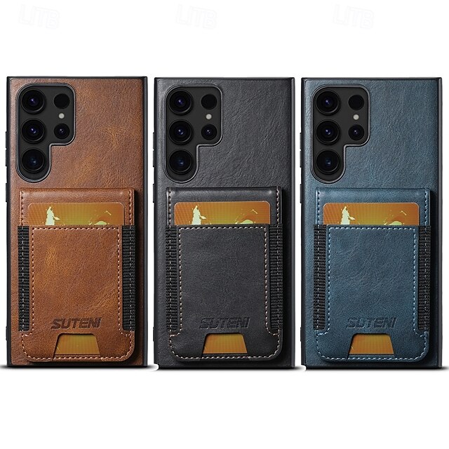  telefon Maska Pentru S24 Ultra Plus S23 Ultra Plus S22 Plus Ultra S25 Ultra Capac Spate rezista Loc pentru card Anti Șoc Retro TPU PC PU piele