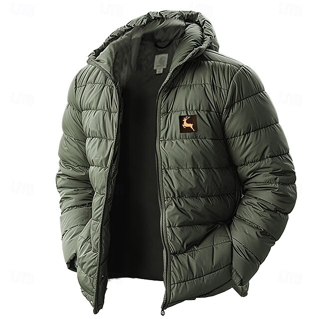 Men's Lightweight Puffer Jacket with Hood WaterResistant Down Jacket
