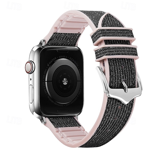  Boucle solo loop Compatible avec Bracelet Apple Watch 38mm 40mm 41mm 42mm 44mm 45mm 49mm Paillettes Ajustable Silicone Bracelet de remplacement pour iwatch Ultra 2 Series 9 8 7 SE 6 5 4 3 2 1