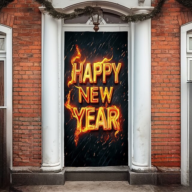 Door Decorations Door Covers Happy New Year Door Tapestry Door Curtain